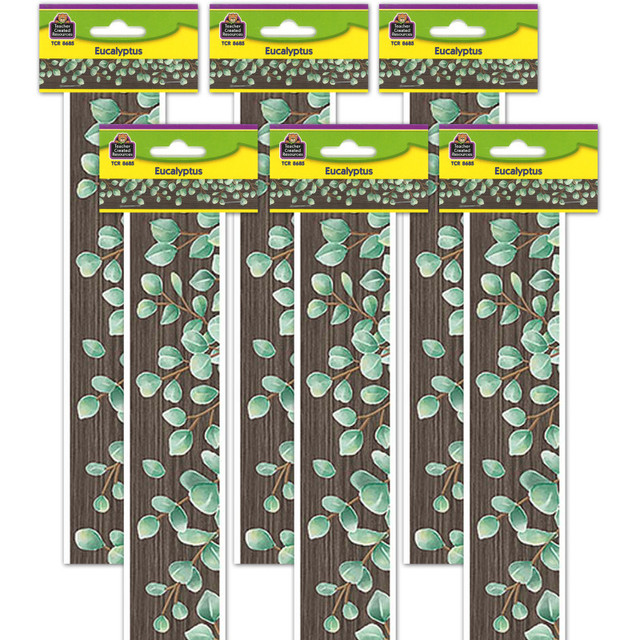 TEACHER CREATED RESOURCES Teacher Created Resources® Eucalyptus Straight Border Trim, 35 Feet Per Pack, 6 Packs