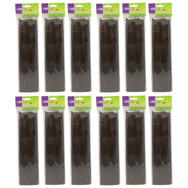 DIXON TICONDEROGA CO Creativity Street® Regular Stems, Brown, 12" x 4 mm, 100 Per Pack, 12 Packs