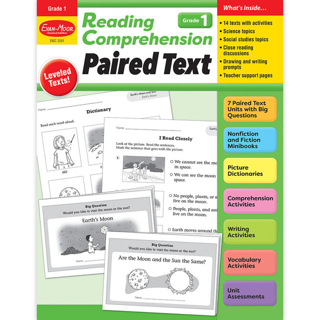 CARSON DELLOSA EDUCATION Evan-Moor Educational Publishers Reading Comprehension: Paired Text, Grade 1
