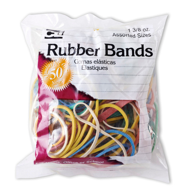 ADVANTUS Charles Leonard Rubber Bands, Assorted Sizes & Colors, 1 3/8 oz. bag