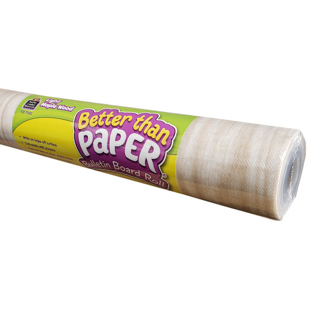 TEACHER CREATED RESOURCES Teacher Created Resources® Better Than Paper® Bulletin Board Roll, 4' x 12', Light Maple Wood Design, Pack of 4