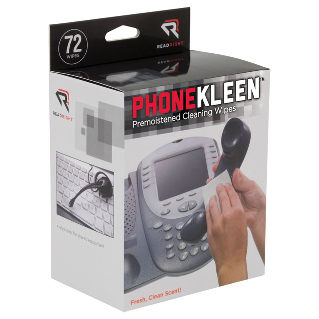 ADVANTUS Read Right® PhoneKleen Wipes, Box of 72