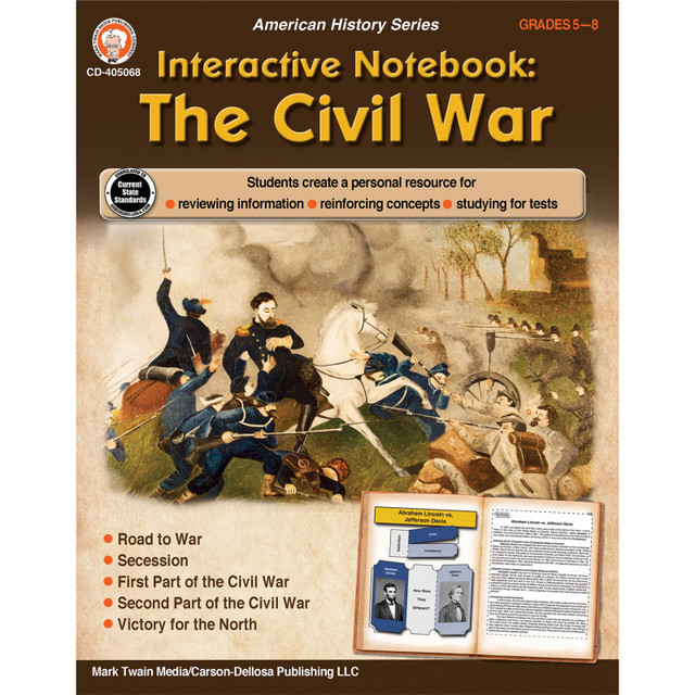 CARSON DELLOSA EDUCATION Mark Twain Media Interactive Notebook: The Civil War, Grade 5-8