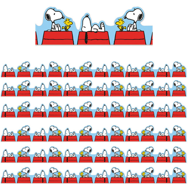 EUREKA Eureka® Peanuts® Snoopy on Doghouse Extra Wide Die-Cut Deco Trim®, 37 Feet Per Pack, 6 Packs