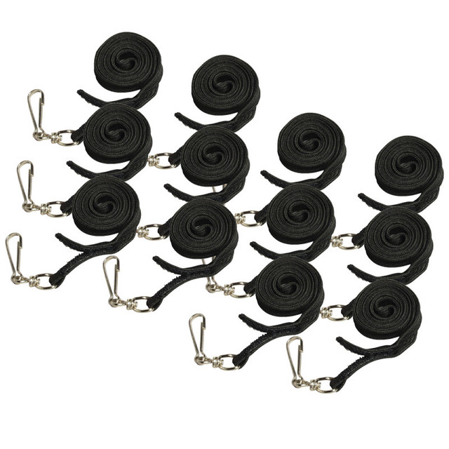 BAUMGARTENS INC SICURIX Hook & Loop Breakaway Safety Lanyard, Flat Style, Black, Pack of 12