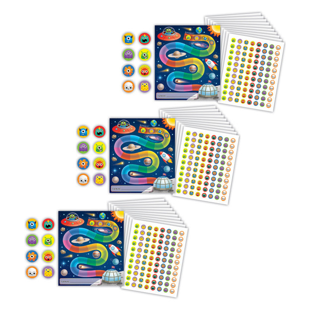 TEACHER CREATED RESOURCES Teacher Created Resources® Out of this World Reward Trackers with Stickers, 3 Packs