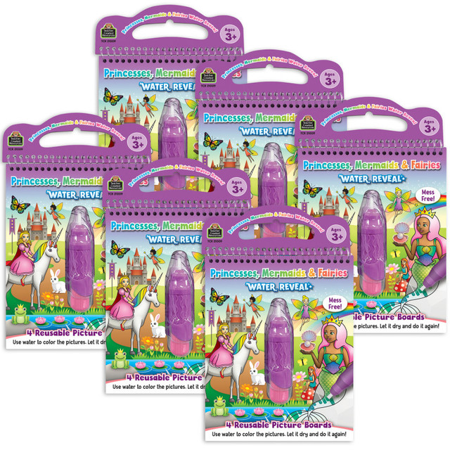 TEACHER CREATED RESOURCES Teacher Created Resources® Princesses, Mermaids & Fairies Water Reveal Book, 6 Sets