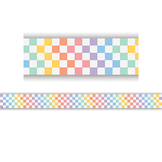 TEACHER CREATED RESOURCES Teacher Created Resources® Cool for School Checkers Straight Border Trim, 35 Feet