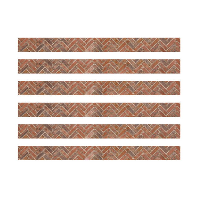 EUREKA Eureka® Curiosity Garden Brick Extra Wide Deco Trim®, 37 Feet Per Pack, 6 Packs