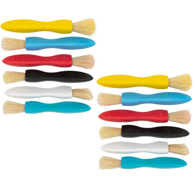 LEARNING ADVANTAGE READY 2 LEARN™ Triangle Grip Paint Brushes - 1 Size - 6 Per Set - 2 Sets