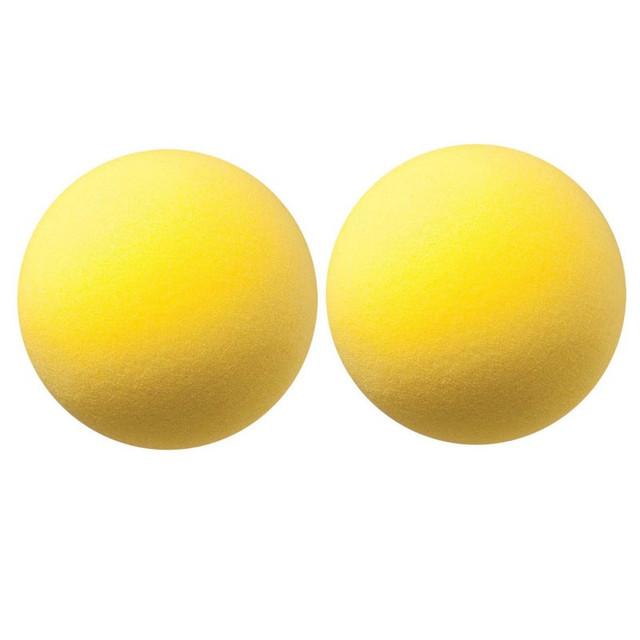 CHAMPION SPORTS Champion Sports Uncoated Regular Density Foam Ball, 8-1/2", Yellow, Pack of 2