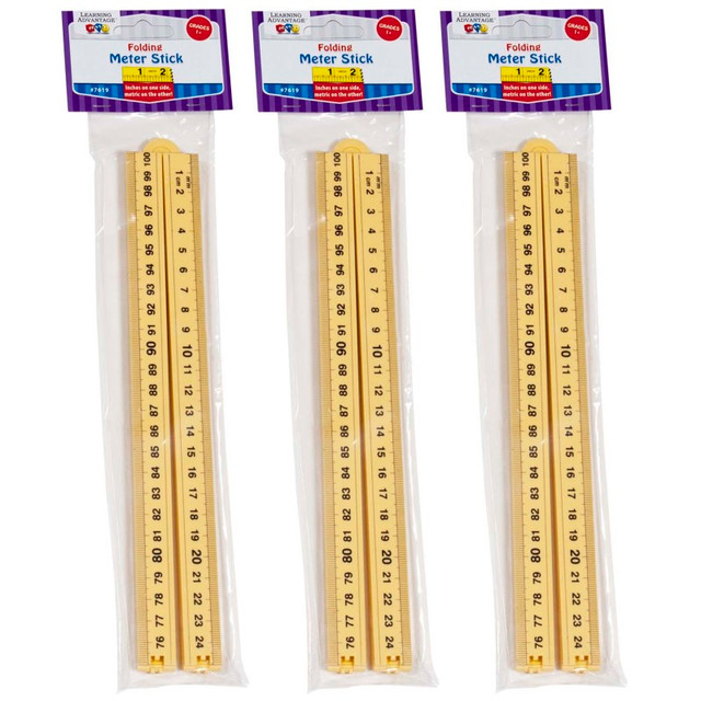 LEARNING ADVANTAGE Learning Advantage® Folding Meter Stick, Pack of 3