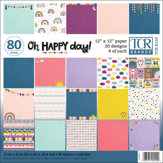 TEACHER CREATED RESOURCES Teacher Created Resources® Oh Happy Day Project Paper, 12" x 12", 80 Sheets