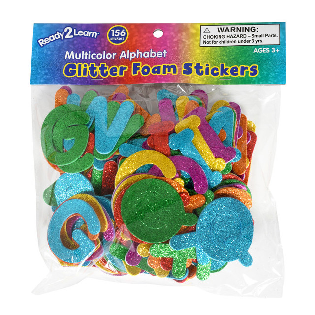 LEARNING ADVANTAGE READY 2 LEARN™ Glitter Foam Stickers - Alphabet - Multicolor - Pack of 156