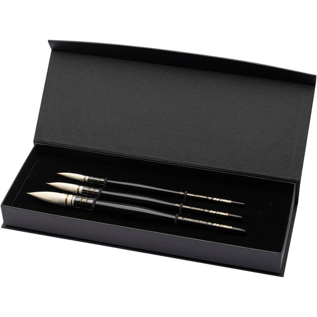 GREGORY DANIELS FINE ARTS INC da Vinci Artist Signature Collection by Viktoria Kagalovska, Fashion Illustration Brushes, Assorted, 3 Brush Set in Gift Box