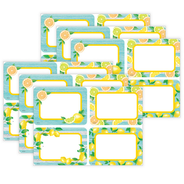 TEACHER CREATED RESOURCES Teacher Created Resources® Lemon Zest Name Tags/Labels - Multi-Pack, 36 Per Pack, 6 Packs