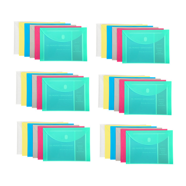 C-LINE PRODUCTS INC C-Line® Poly XL Reusable Envelope, Letter Size, Side Load, Assorted, Pack of 36
