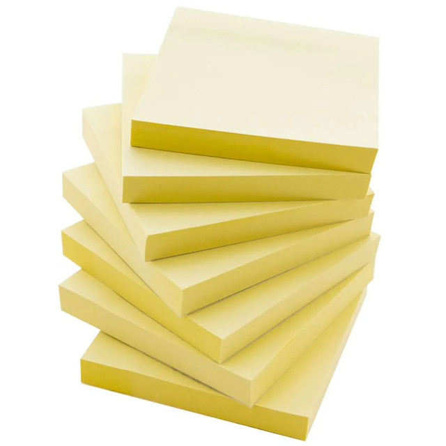 BAZIC PRODUCTS BAZIC Products® Stick On Notes, 3" x 3", Yellow, 100 Sheets, Pack of 12