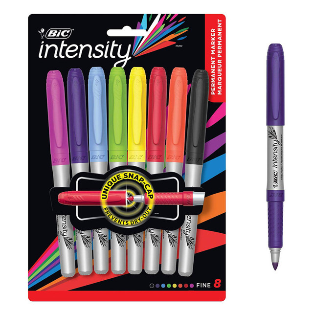 BIC USA INC BIC® Marking™ Permanent Marker, Fine Point, Assorted Colors, Pack of 8