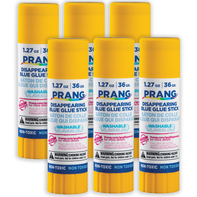 DIXON TICONDEROGA CO Prang® Washable Glue Stick, Blue, 1.27 Oz, Pack of 6
