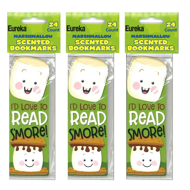 EUREKA Eureka® Marshmallow Scented Bookmarks, 24 Per Pack, 3 Packs