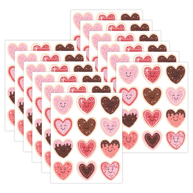 TEACHER CREATED RESOURCES Teacher Created Resources® Frosted Heart Cookies Stickers, 72 Per Pack, 12 Packs