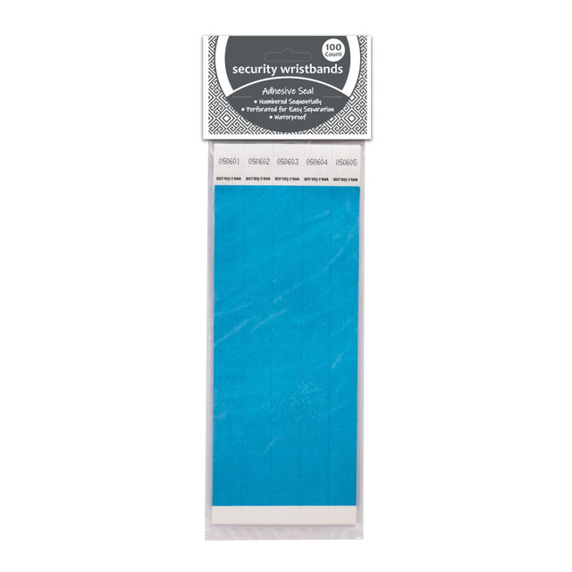 C-LINE PRODUCTS INC C-Line® DuPont™ Tyvek® Security Wristbands, Blue, Pack of 100
