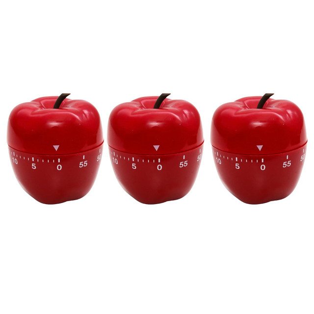 BAUMGARTENS INC Baumgartens Apple-Shaped Timer, Red, Pack of 3