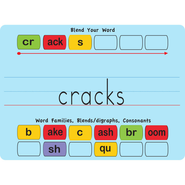 ASHLEY PRODUCTIONS Smart Poly® Touch-Stik™ Phonics Tiles & Mat, Blending Board Set, 100 Tiles