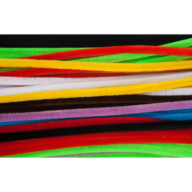 ADVANTUS Charles Leonard Chenille Stem Class Pack, 6mm x 12", Assorted Colors, Box of 1000