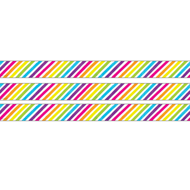 TEACHER CREATED RESOURCES Teacher Created Resources® Brights 4Ever Stripes Straight Rolled Border Trim, 50 Feet, 3 Rolls