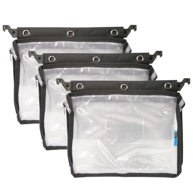 ADVANTUS Innovative Storage Designs Expanding Zipper Pouch, Clear Mesh, Pack of 3 ADVANTUS Innovative Storage Designs Expanding Zipper Pouch, Clear Mesh, Pack of 3
