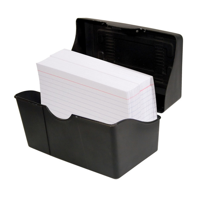 ADVANTUS Innovative Storage Designs Black Index Card Holder, 5" x 8"