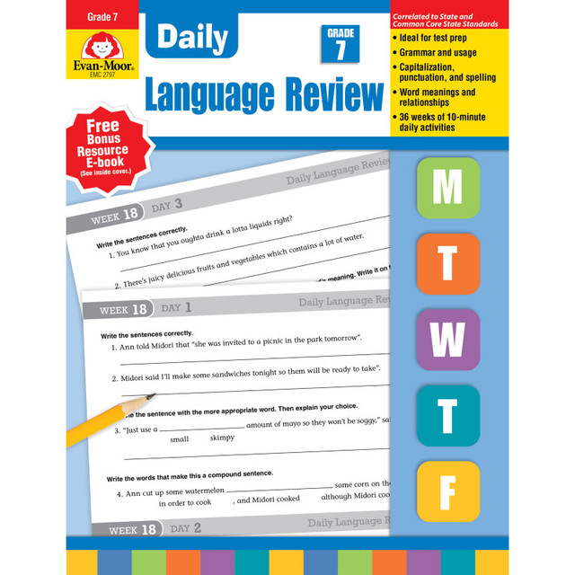 EVAN-MOOR Evan-Moor Educational Publishers Daily Language Review Teacher's Edition Book, Grade 7