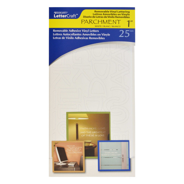ACME UNITED CORPORATION Westcott® LetterCraft Removable Vinyl Lettering, 1-Inch, Parchment, White