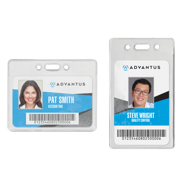 ADVANTUS Advantus® Proximity Badge Holders, Horizontal, Clear, Pack of 50