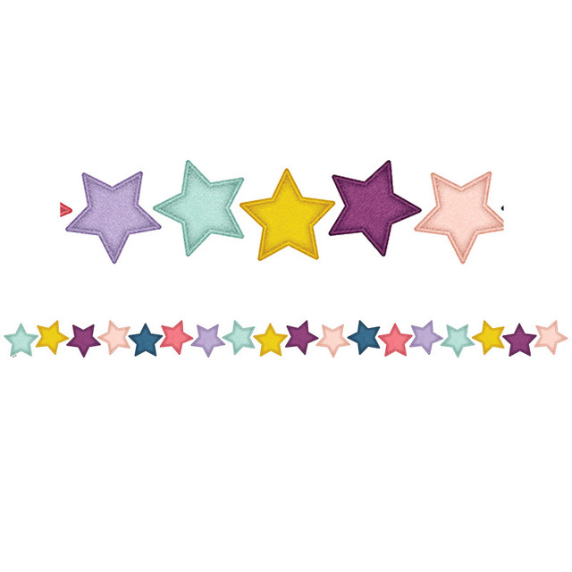 TEACHER CREATED RESOURCES Teacher Created Resources® Oh Happy Day Stars Die-Cut Border Trim, 35 Feet
