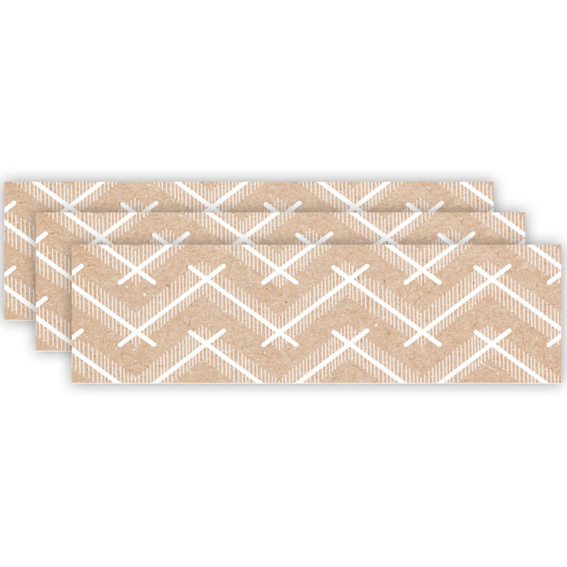 CREATIVE TEACHING PRESS Creative Teaching Press® Krafty Pop Kraft Chevron EZ Border, 48 Feet Per Pack, 3 Packs