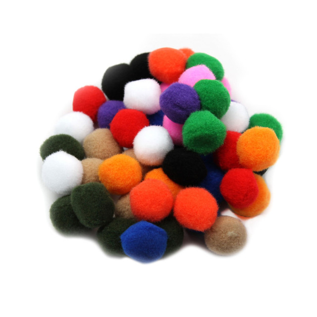 ADVANTUS Charles Leonard Creative Arts by Charles Leonard Pom-Poms, 1 Inch, Assorted Colors, 50
