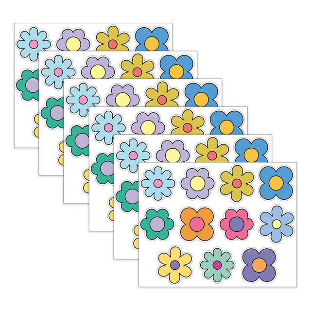 CARSON DELLOSA EDUCATION Carson Dellosa Education Happily Ever Elementary Retro Remix Flowers Cutouts, 36 Per Pack, 6 Packs