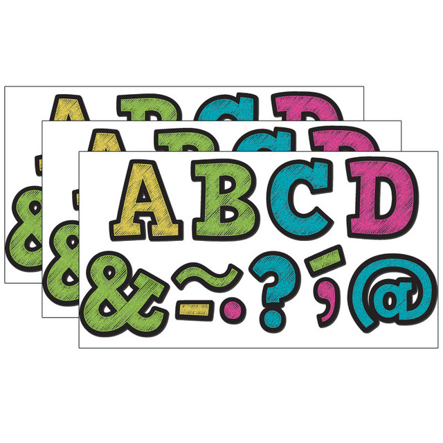 TEACHER CREATED RESOURCES Teacher Created Resources® Chalkboard Brights Bold Block 2" Magnetic Letters, 70 Pieces Per Pack, 3 Packs