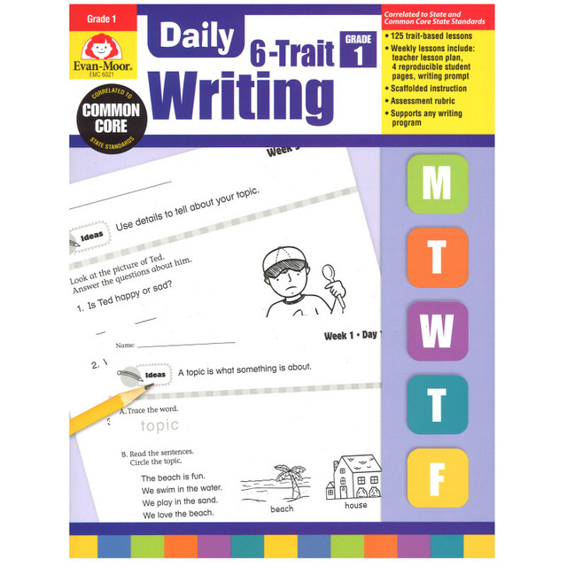 EVAN-MOOR Evan-Moor Educational Publishers Daily 6-Trait Writing Book, Grade 1