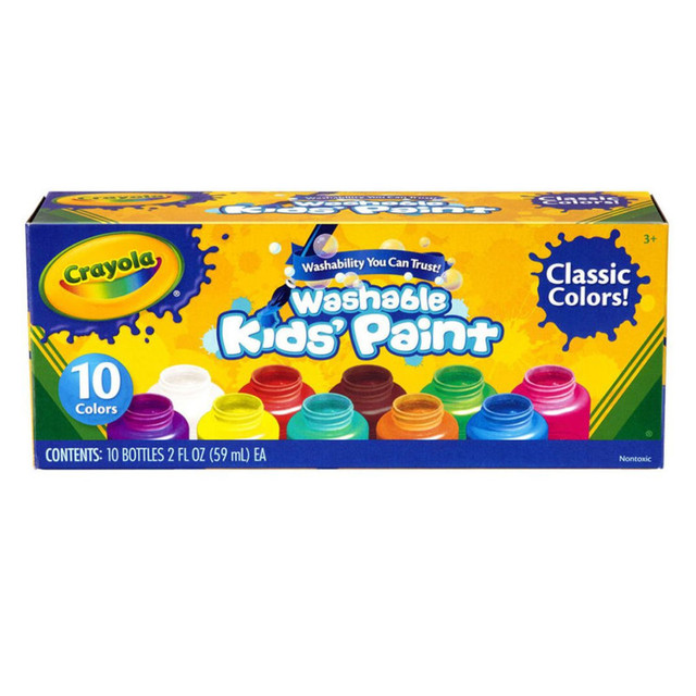 CRAYOLA LLC Crayola® Washable Kid's Paint, Assorted Colors, Pack of 10