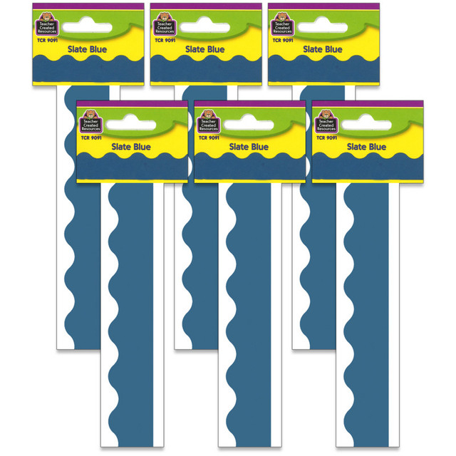 TEACHER CREATED RESOURCES Teacher Created Resources® Slate Blue Scalloped Border Trim, 35 Feet, 6 Packs
