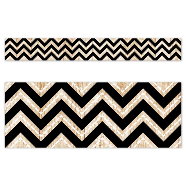 CREATIVE TEACHING PRESS Creative Teaching Press® Core Decor Black and Wood Chevron EZ Border, 48 Feet