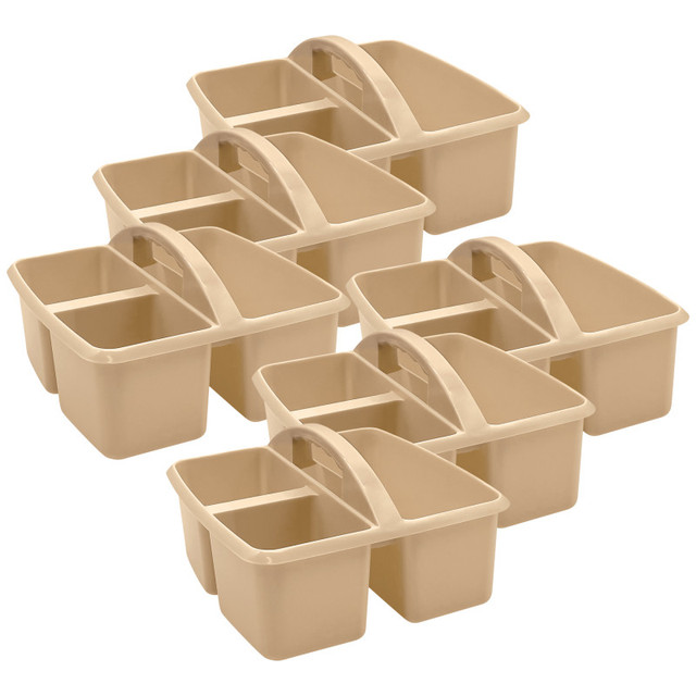 TEACHER CREATED RESOURCES Teacher Created Resources® Plastic Storage Caddy, Light Brown, Pack of 6