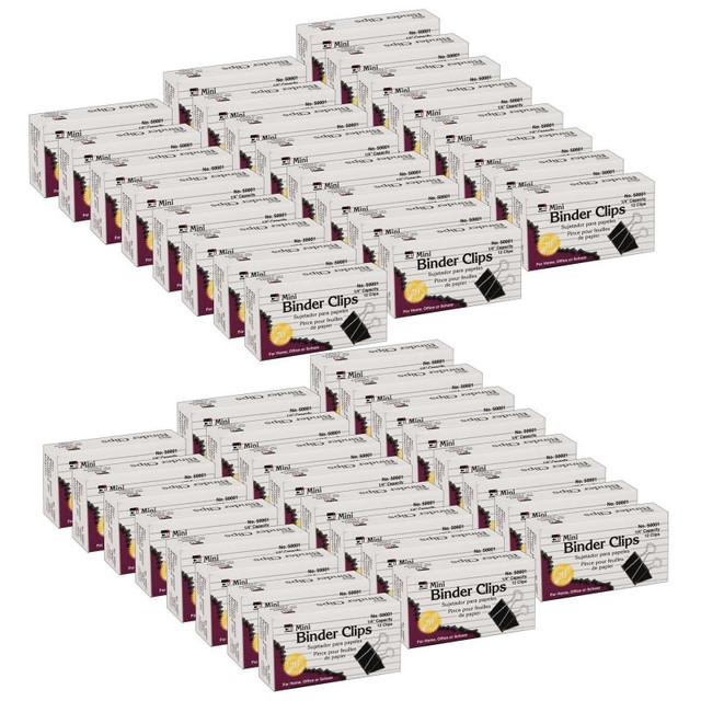 ADVANTUS Charles Leonard Binder Clips, Mini, 1/4" Capacity, 12 Per Box, 48 Boxes