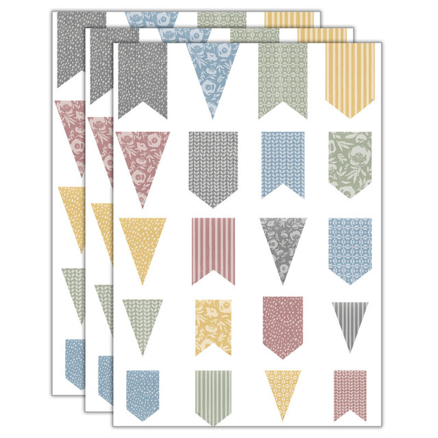 TEACHER CREATED RESOURCES Teacher Created Resources® Classroom Cottage Pennants Accents - Assorted Sizes, 60 Per Pack, 3 Packs