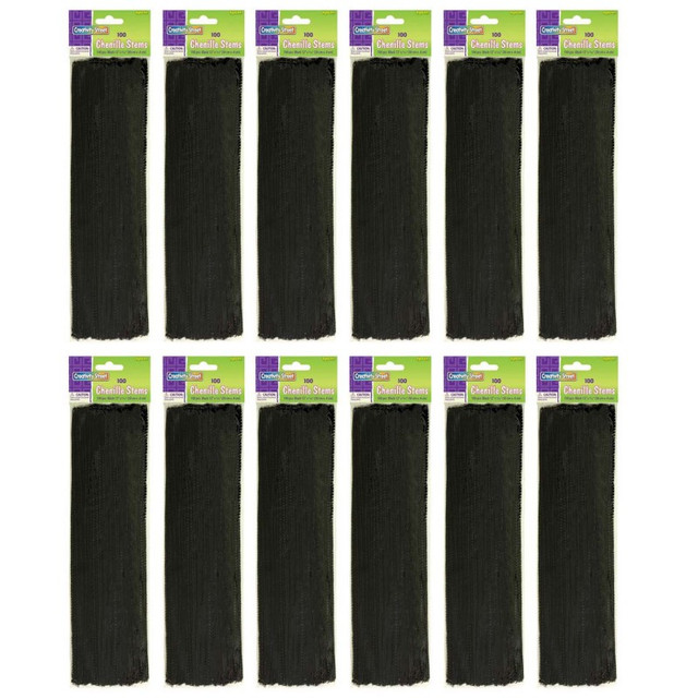 DIXON TICONDEROGA CO Creativity Street® Regular Stems, Black, 12" x 4 mm, 100 Per Pack, 12 Packs