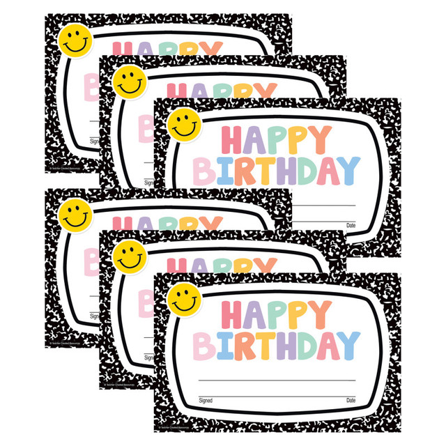 TEACHER CREATED RESOURCES Teacher Created Resources® Cool for School Happy Birthday Awards, 30 Per Pack, 6 Packs